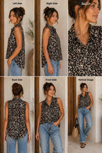Wild Chic Leopard top | M | Shiffon & silk material |Korean & Chinese Crop top
