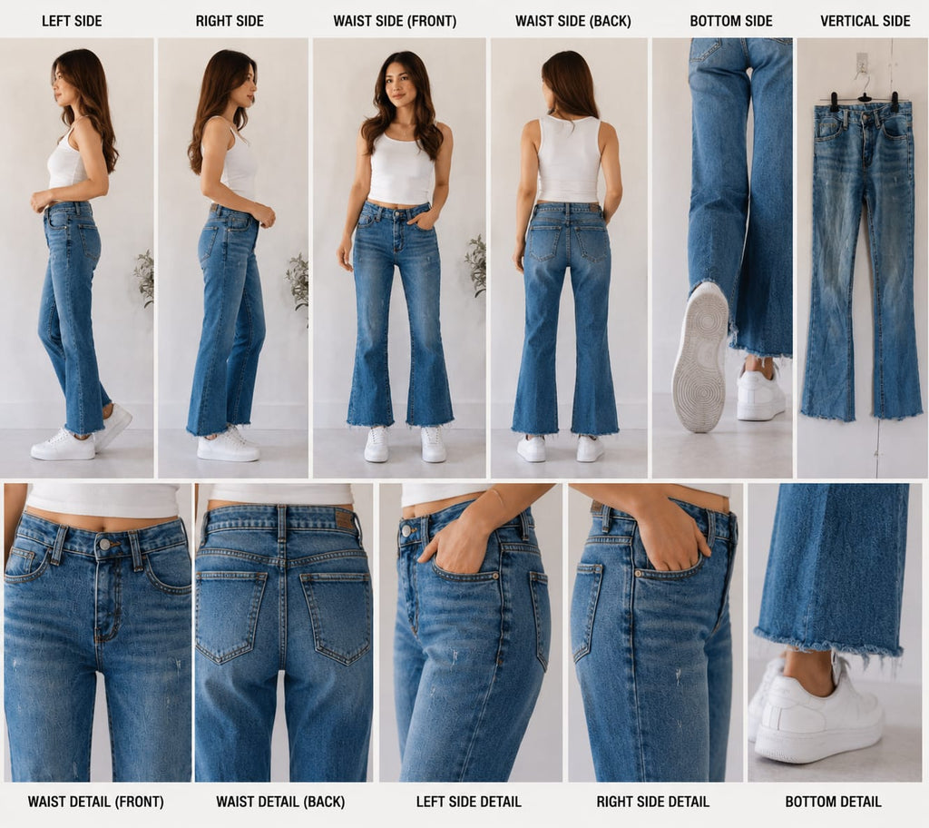 Classic White Ribbed jeans 24 size