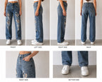 Pearl Ripped Wide Leg Denim jeans 30 size
