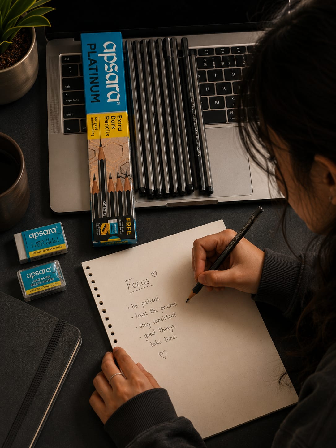 Apsara Platinum Pencil | Pencil | 10 pencil , 1 sharpner and 1 eraser |
