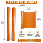 Orange Laminated Notebook Cover Roll Pack of 2 | 15 Inch x 10 Meter Book Cover Rolls | Water & Dust Resistant Kraft Paper for School Notebooks, Textbooks & Office Registers
