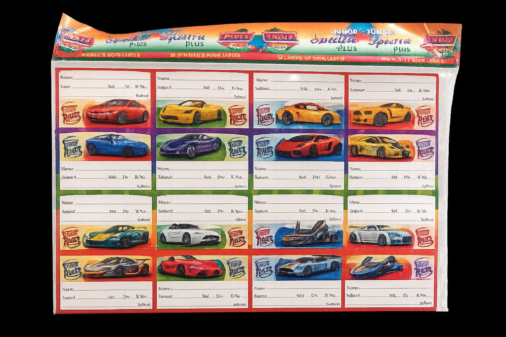 Racing Car Notebook Name Slip Stickers | Stylish Car-Themed Name Labels | 9 sheet |