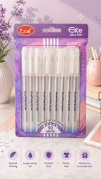 Elite Blue Ball Pen 10 Pcs | Smooth Writing Blue Ink Pen for School, Office & Daily Use | Comfortable Grip with Long-Lasting Ink