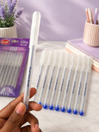 Elite Blue Ball Pen 10 Pcs | Smooth Writing Blue Ink Pen for School, Office & Daily Use | Comfortable Grip with Long-Lasting Ink