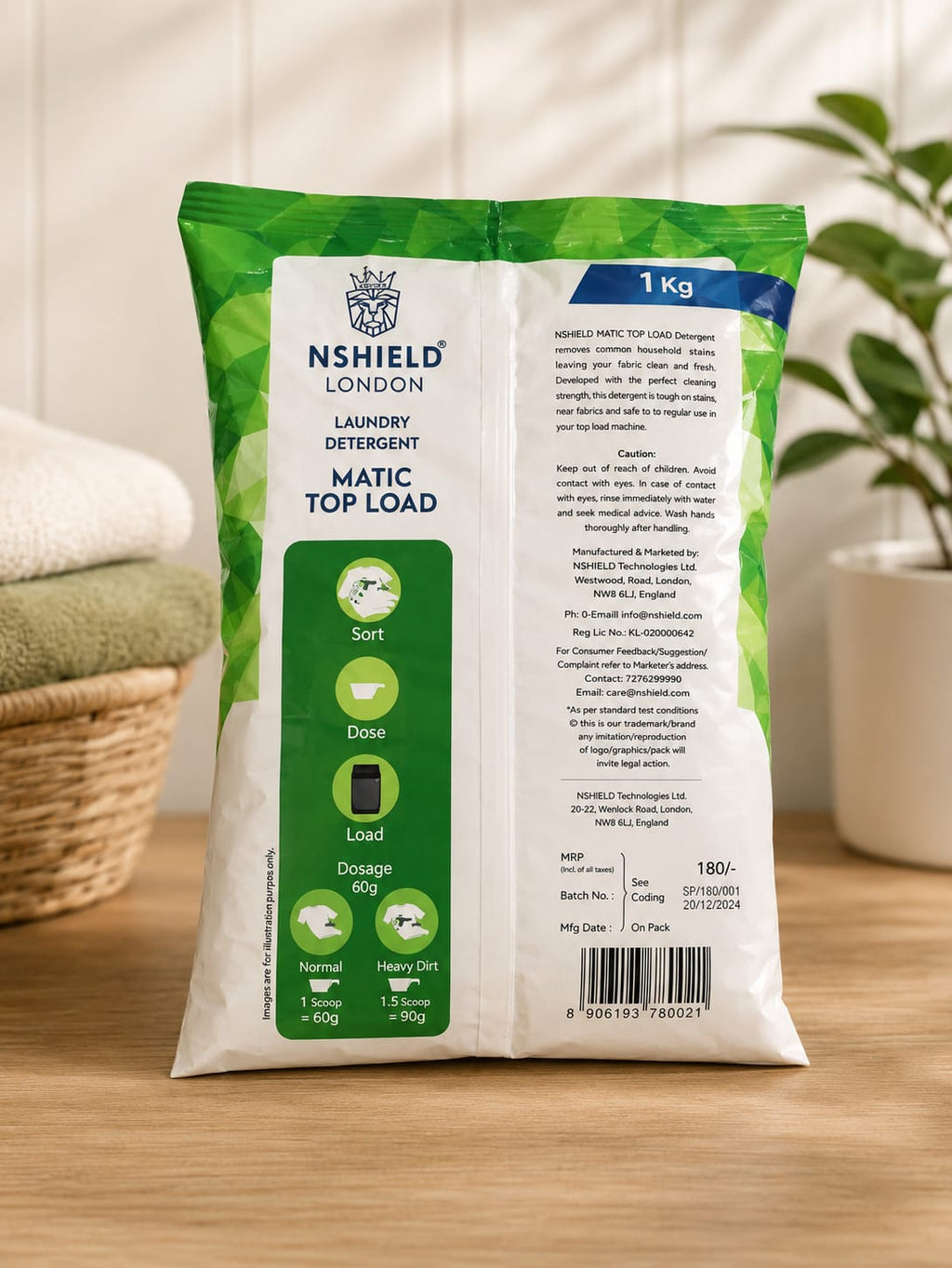 Nshield London Matic Top Load Laundry Detergent | Powerful Stain Removal Liquid Detergent for Top Load Washing Machines | Fresh Fragrance Fabric Care Formula