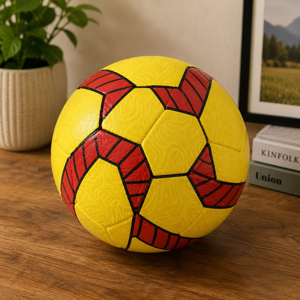 NIVIA Yellow Stitched Football with Premium Box | Durable Training & Match Football with Strong Stitched Design | Ideal for Practice, Outdoor Play & Sports Training with Premium Storage Box
