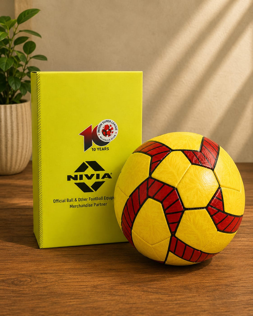 NIVIA Yellow Stitched Football with Premium Box | Durable Training & Match Football with Strong Stitched Design | Ideal for Practice, Outdoor Play & Sports Training with Premium Storage Box
