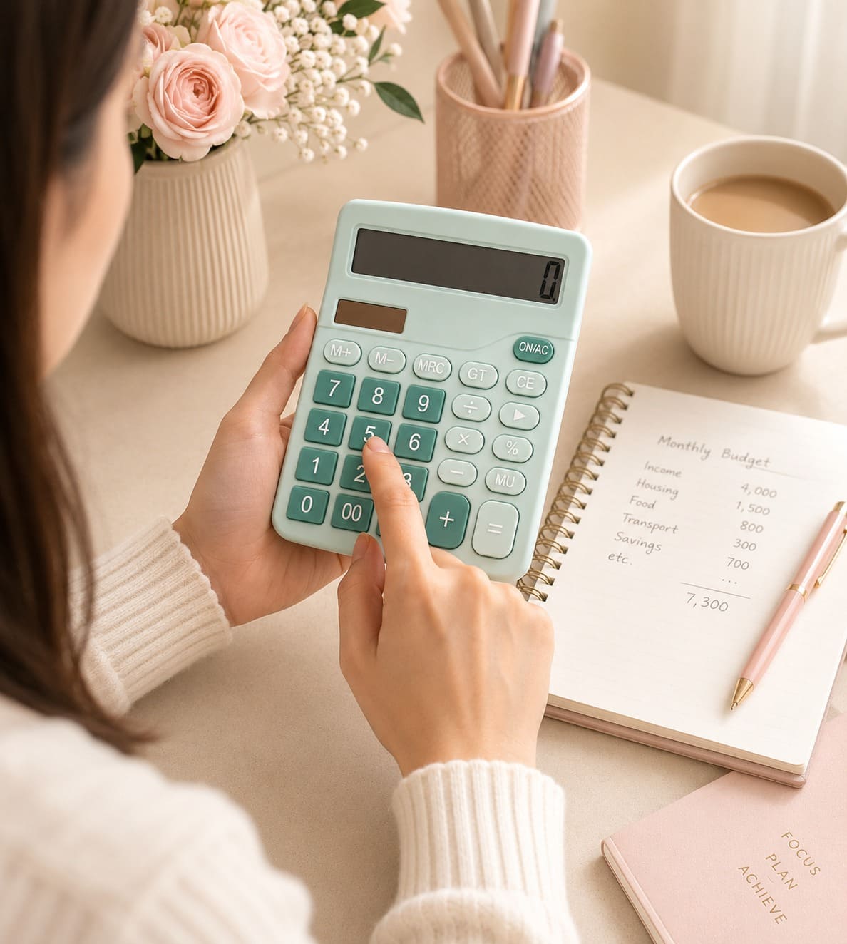 Calculator-Soft Blue Pocket Calculator, Cute Calculator, Pastel Calculator, Mint Green Calculator,