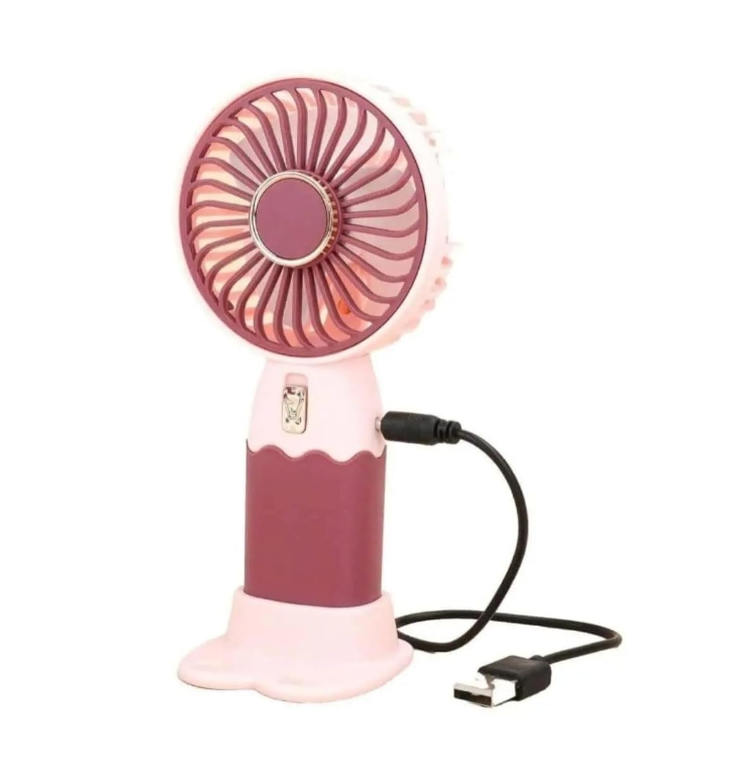 Mini Handheld Fan (Upto 2 Hours Running) Rechargeable Battery Operated Portable Fan, Desk Fan, Carry It Anywhere (PINK)