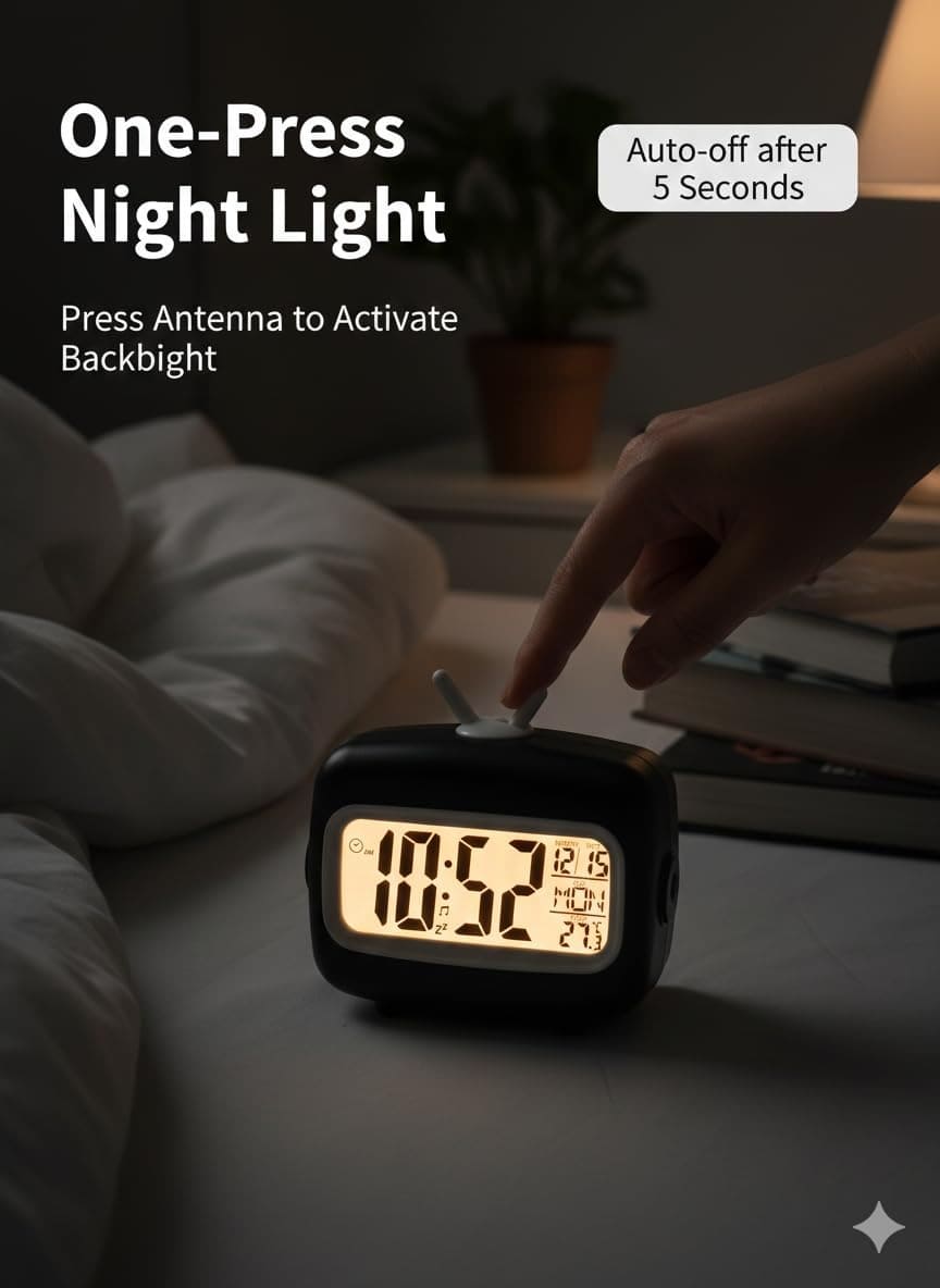 Alarm Clock - HOME SKILL Retro TV Digital Alarm Clock and Retro Digital Alarm Clock with Large LCD Display |HOME SKILL Retro TV Digital Alarm Clock / AC-2215