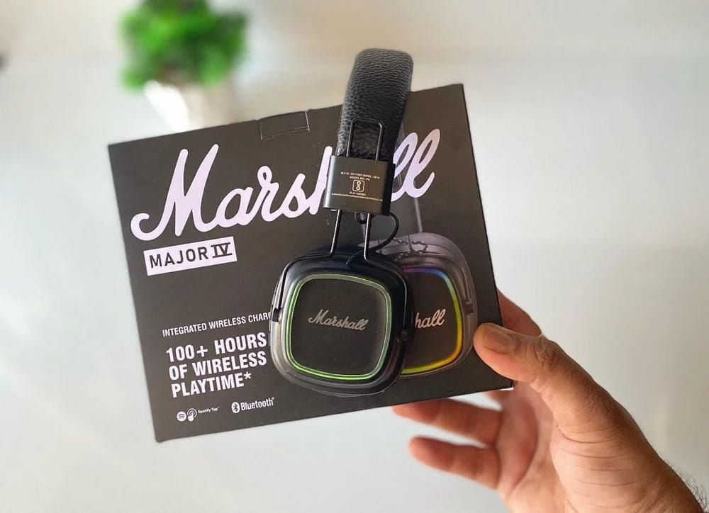 Marshall Major IV Wireless Bluetooth Over-Ear Headphones with 100+ Hours Playtime,Premium Bluetooth Headphones, Foldable Headphones,