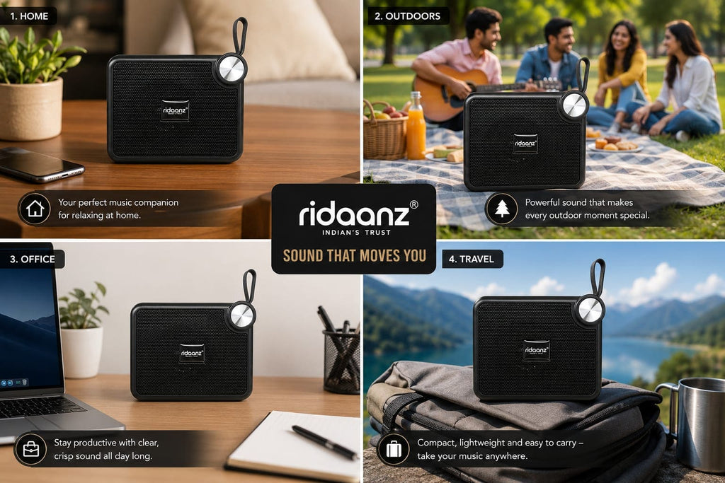 Ridaanz Portable Wireless Bluetooth Speaker with Carry Loop , Portable Bluetooth Speaker, Wireless Speaker, Bluetooth Speaker,
