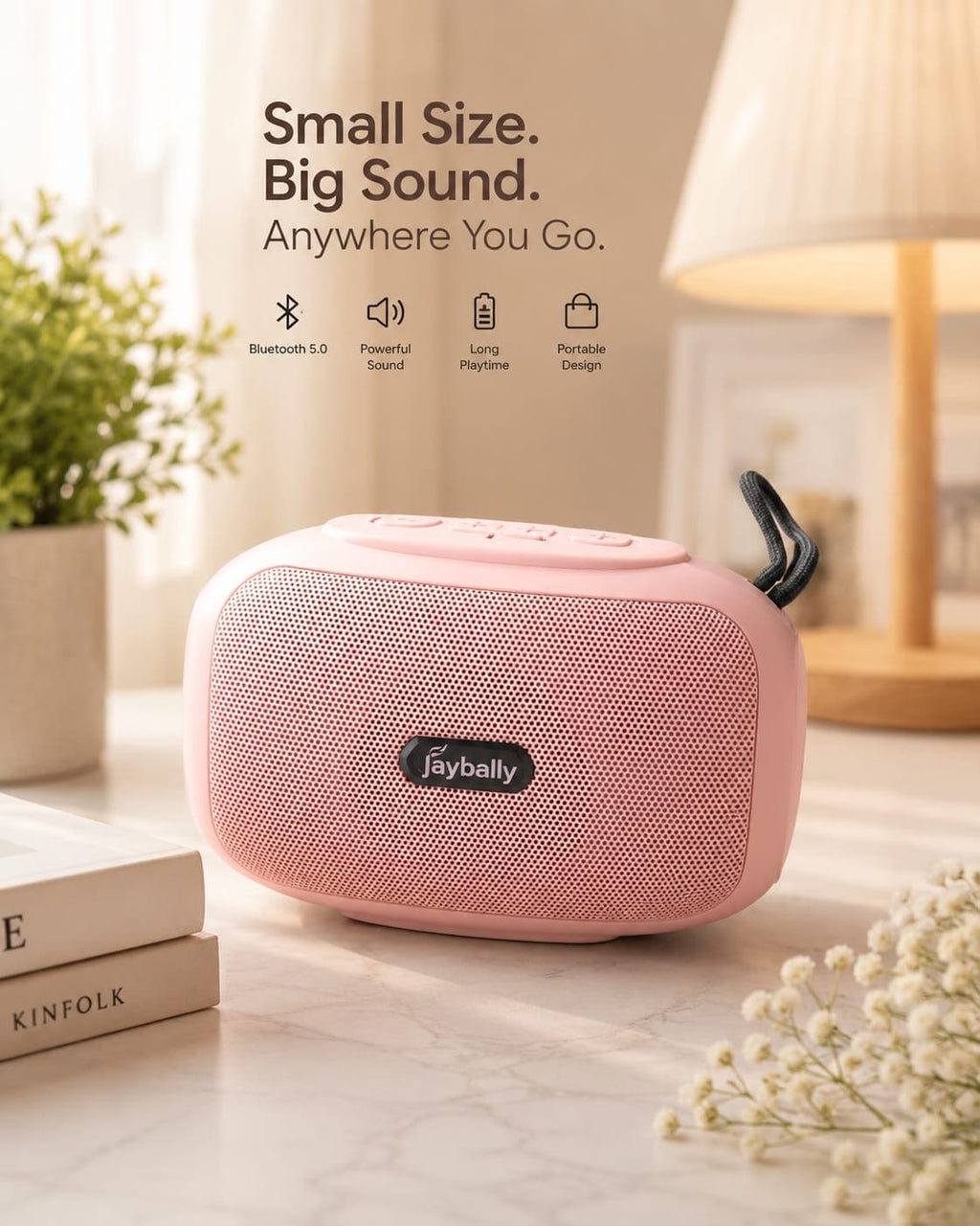 Jaybally Mini Portable Wireless Bluetooth Speaker – Compact Stereo Speaker with Carry Loop