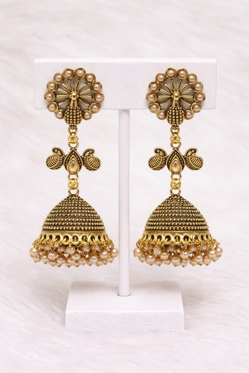 Golden Pearl Drop Jhumka