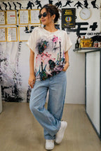 Floral Wings Baniyan Top | xl | | cotton silk material |korean & chinese crop top