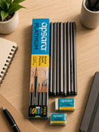 Apsara Platinum Pencil | Pencil | 10 pencil , 1 sharpner and 1 eraser |